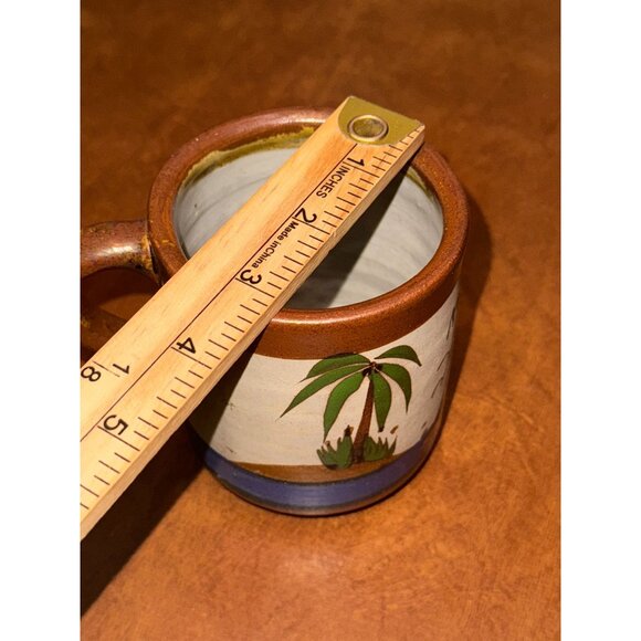 Handcrafted Mazatlan Ceramic Mug With Dolphin & Palm Tree Design - Picture 5 of 6